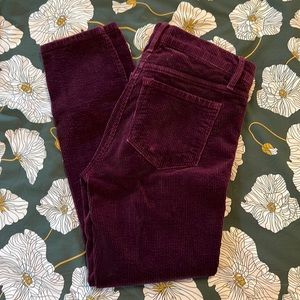 LOFT outlet modern skinny burgundy corduroy pants